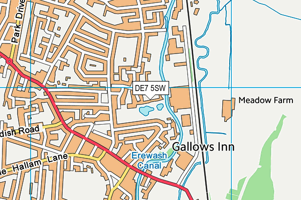 DE7 5SW map - OS VectorMap District (Ordnance Survey)