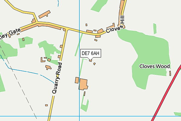 DE7 6AH map - OS VectorMap District (Ordnance Survey)