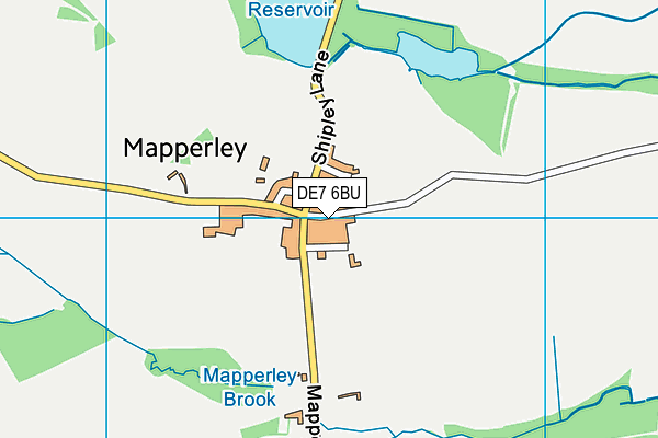 DE7 6BU map - OS VectorMap District (Ordnance Survey)
