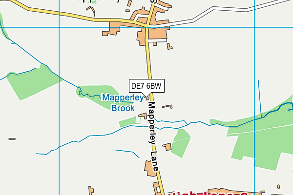 DE7 6BW map - OS VectorMap District (Ordnance Survey)