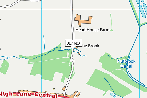 DE7 6BX map - OS VectorMap District (Ordnance Survey)