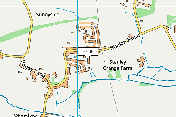 DE7 6FD map - OS VectorMap District (Ordnance Survey)