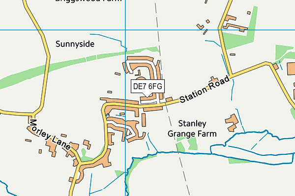 DE7 6FG map - OS VectorMap District (Ordnance Survey)