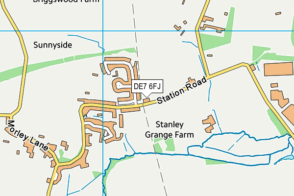DE7 6FJ map - OS VectorMap District (Ordnance Survey)