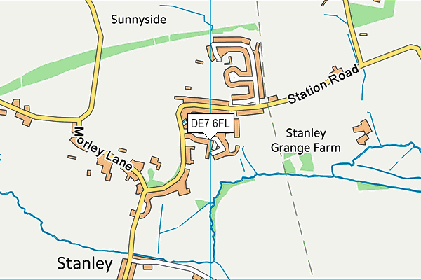 DE7 6FL map - OS VectorMap District (Ordnance Survey)