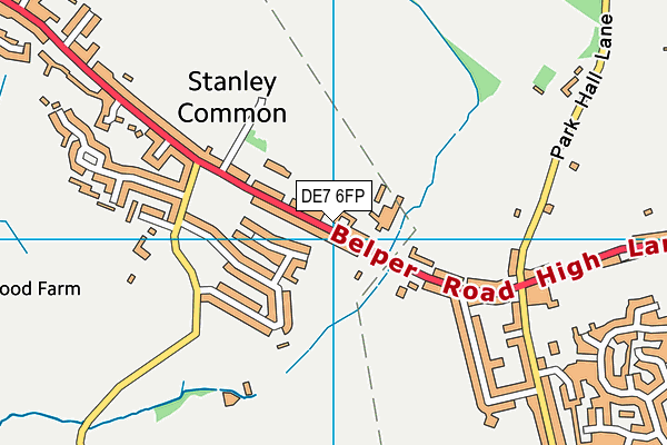 DE7 6FP map - OS VectorMap District (Ordnance Survey)