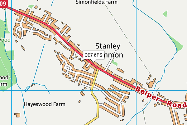 Stanley Common CofE Primary School map (DE7 6FS) - OS VectorMap District (Ordnance Survey)