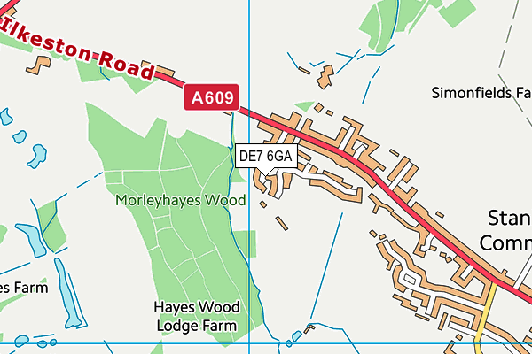 DE7 6GA map - OS VectorMap District (Ordnance Survey)