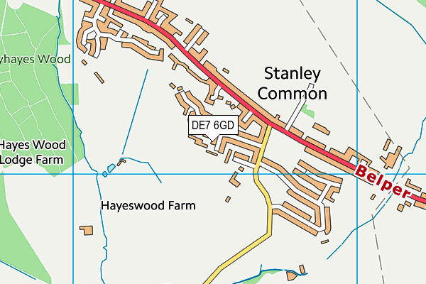 DE7 6GD map - OS VectorMap District (Ordnance Survey)