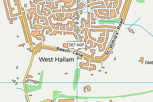 DE7 6GP map - OS VectorMap District (Ordnance Survey)
