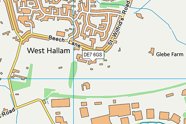 DE7 6GS map - OS VectorMap District (Ordnance Survey)