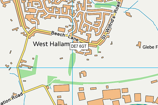 DE7 6GT map - OS VectorMap District (Ordnance Survey)