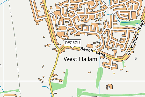 Beech Lane Recreation Ground map (DE7 6GU) - OS VectorMap District (Ordnance Survey)