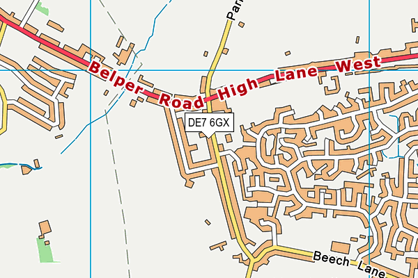 DE7 6GX map - OS VectorMap District (Ordnance Survey)