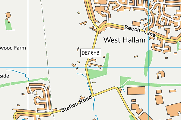 DE7 6HB map - OS VectorMap District (Ordnance Survey)