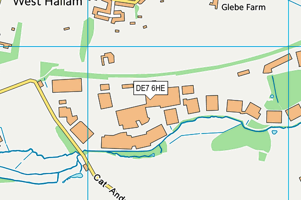 West Hallam White Rose Cricket Club map (DE7 6HE) - OS VectorMap District (Ordnance Survey)