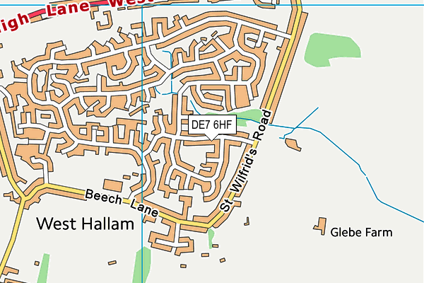 DE7 6HF map - OS VectorMap District (Ordnance Survey)
