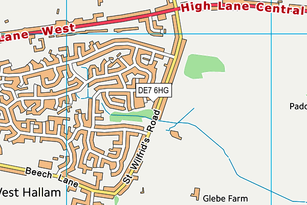 DE7 6HG map - OS VectorMap District (Ordnance Survey)