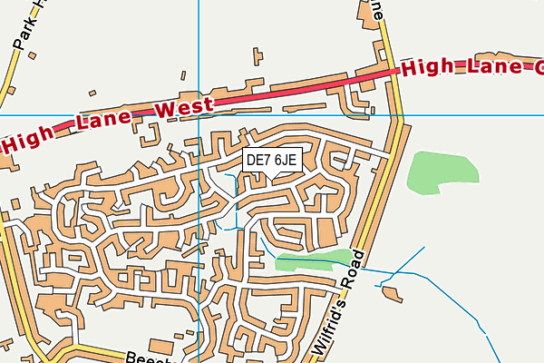 DE7 6JE map - OS VectorMap District (Ordnance Survey)