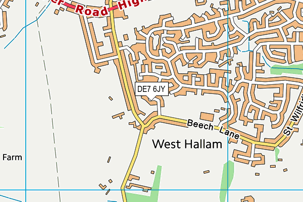 DE7 6JY map - OS VectorMap District (Ordnance Survey)