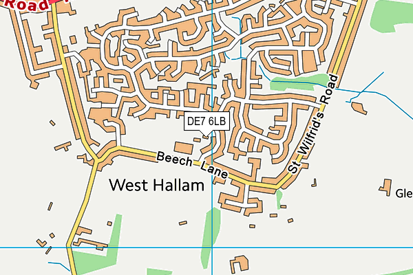 DE7 6LB map - OS VectorMap District (Ordnance Survey)