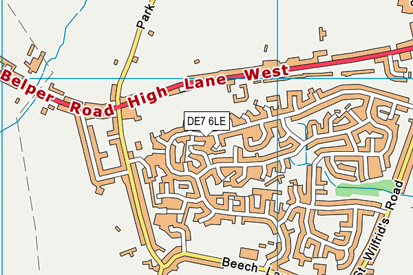 DE7 6LE map - OS VectorMap District (Ordnance Survey)