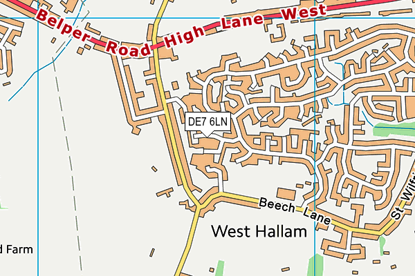 DE7 6LN map - OS VectorMap District (Ordnance Survey)