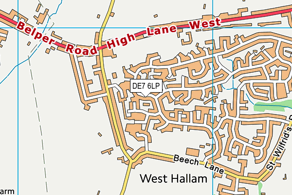 DE7 6LP map - OS VectorMap District (Ordnance Survey)