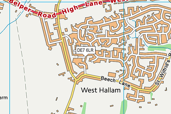 DE7 6LR map - OS VectorMap District (Ordnance Survey)