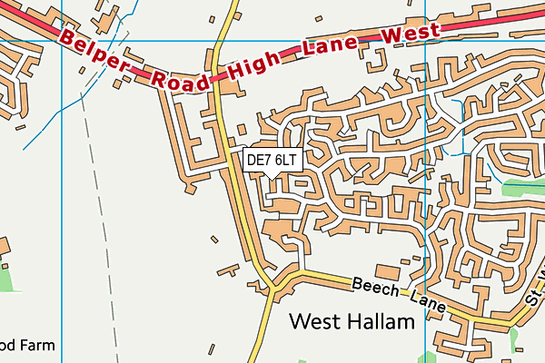 DE7 6LT map - OS VectorMap District (Ordnance Survey)