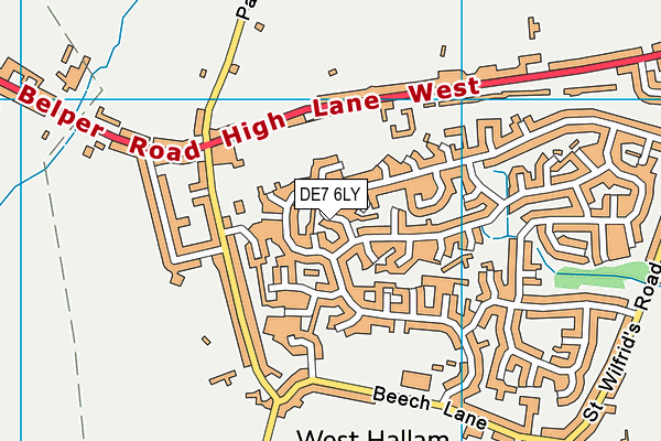 DE7 6LY map - OS VectorMap District (Ordnance Survey)
