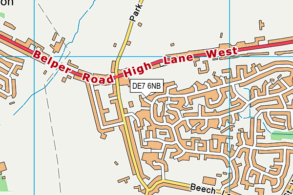DE7 6NB map - OS VectorMap District (Ordnance Survey)
