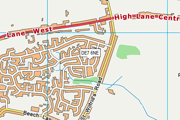 DE7 6NE map - OS VectorMap District (Ordnance Survey)