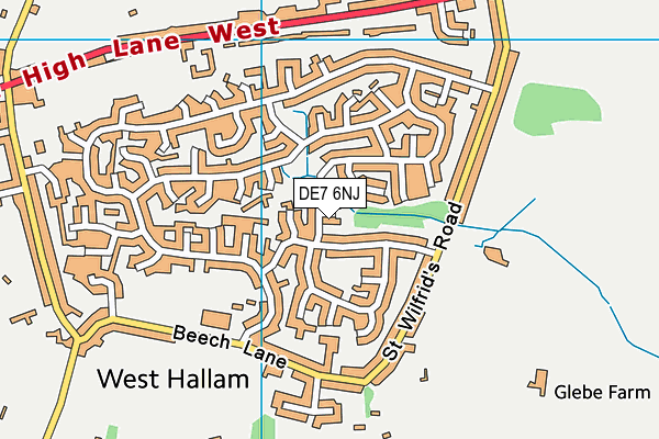 DE7 6NJ map - OS VectorMap District (Ordnance Survey)