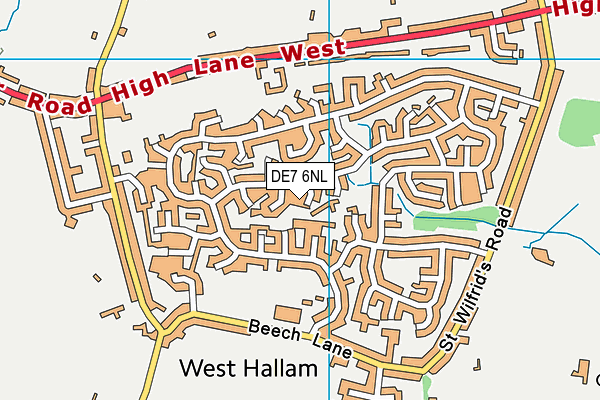 DE7 6NL map - OS VectorMap District (Ordnance Survey)