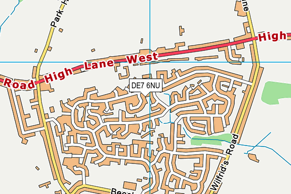 DE7 6NU map - OS VectorMap District (Ordnance Survey)
