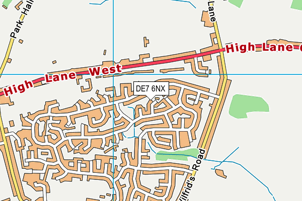 DE7 6NX map - OS VectorMap District (Ordnance Survey)
