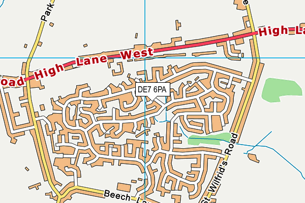 DE7 6PA map - OS VectorMap District (Ordnance Survey)
