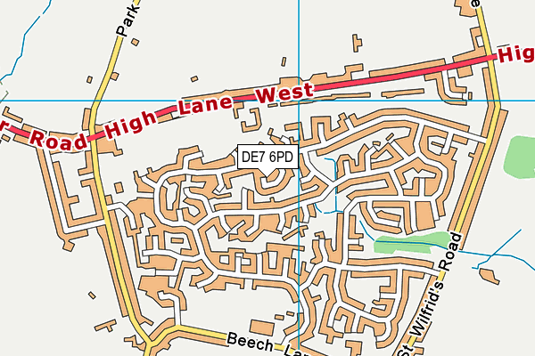 DE7 6PD map - OS VectorMap District (Ordnance Survey)