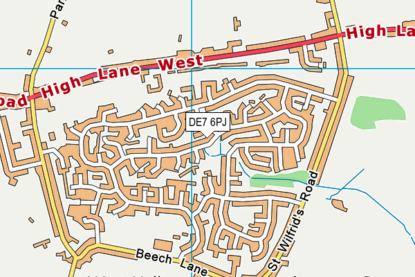 DE7 6PJ map - OS VectorMap District (Ordnance Survey)
