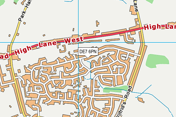 DE7 6PN map - OS VectorMap District (Ordnance Survey)