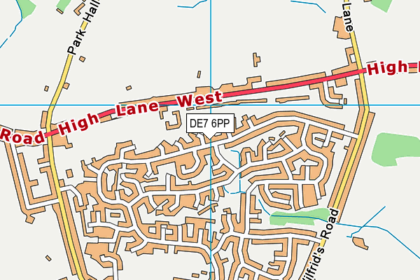 DE7 6PP map - OS VectorMap District (Ordnance Survey)