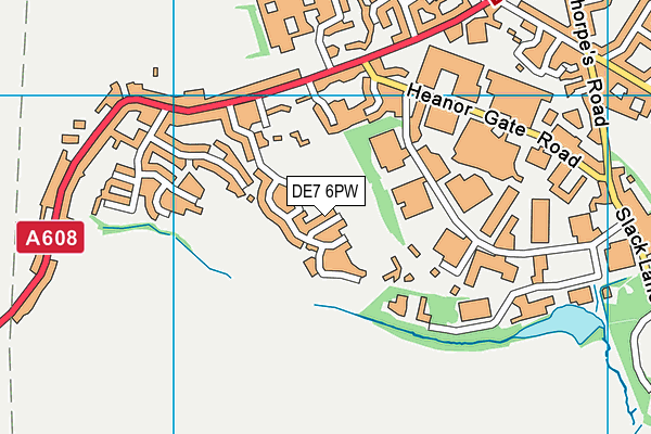 DE7 6PW map - OS VectorMap District (Ordnance Survey)