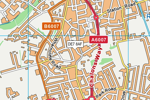 DE7 8AF map - OS VectorMap District (Ordnance Survey)