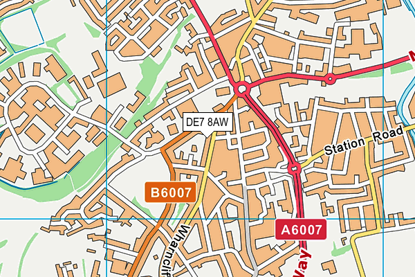 DE7 8AW map - OS VectorMap District (Ordnance Survey)