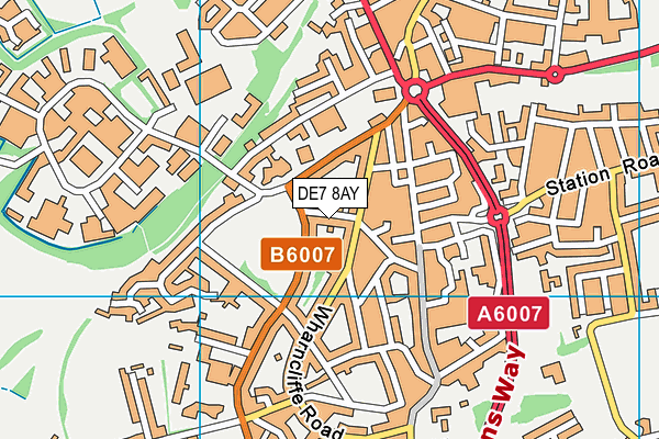 DE7 8AY map - OS VectorMap District (Ordnance Survey)