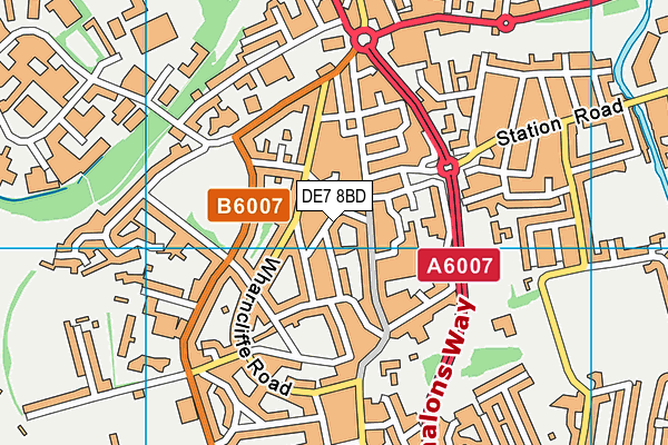 DE7 8BD map - OS VectorMap District (Ordnance Survey)