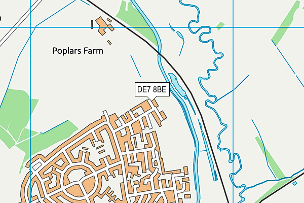 DE7 8BE map - OS VectorMap District (Ordnance Survey)