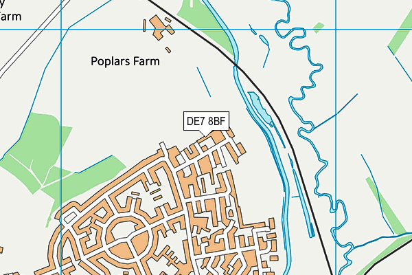 DE7 8BF map - OS VectorMap District (Ordnance Survey)