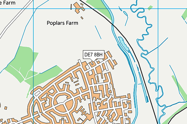 DE7 8BH map - OS VectorMap District (Ordnance Survey)